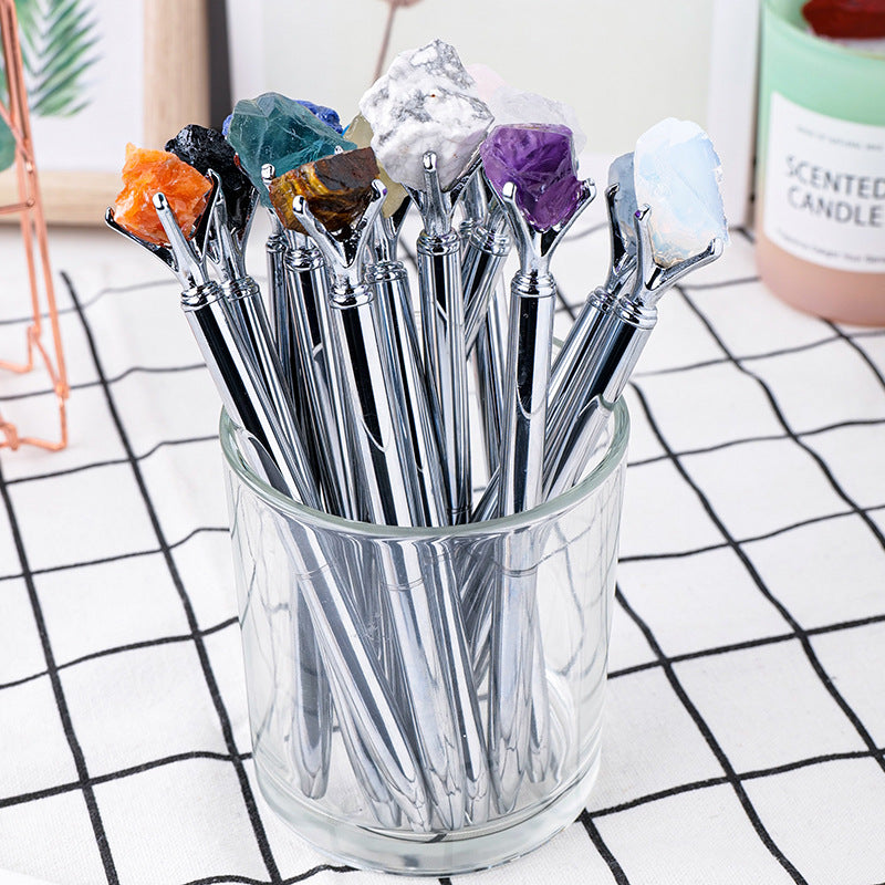 Rough Crystal Ballpoint Pen Office Use Decor Ornaments GEMROCKY-Decoration-Amethyst-GEMROCKY