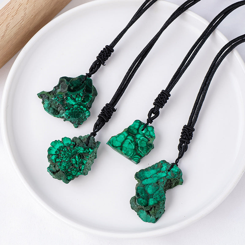 Rough Malachite Piece Pendant Necklace GEMROCKY-Jewelry-GEMROCKY