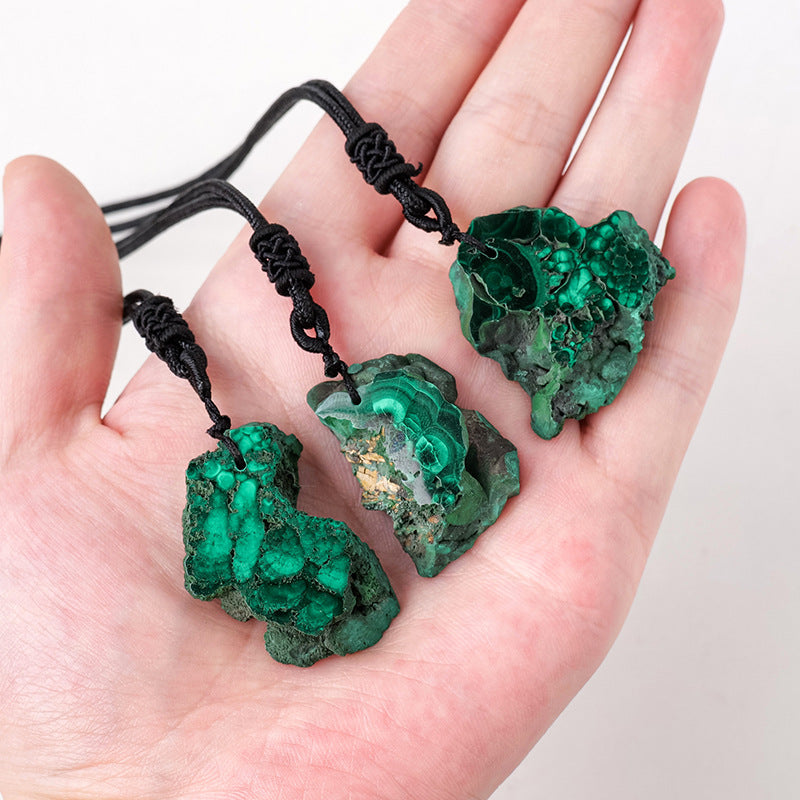 Rough Malachite Piece Pendant Necklace GEMROCKY-Jewelry-GEMROCKY