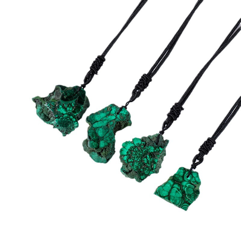 Rough Malachite Piece Pendant Necklace GEMROCKY-Jewelry-GEMROCKY