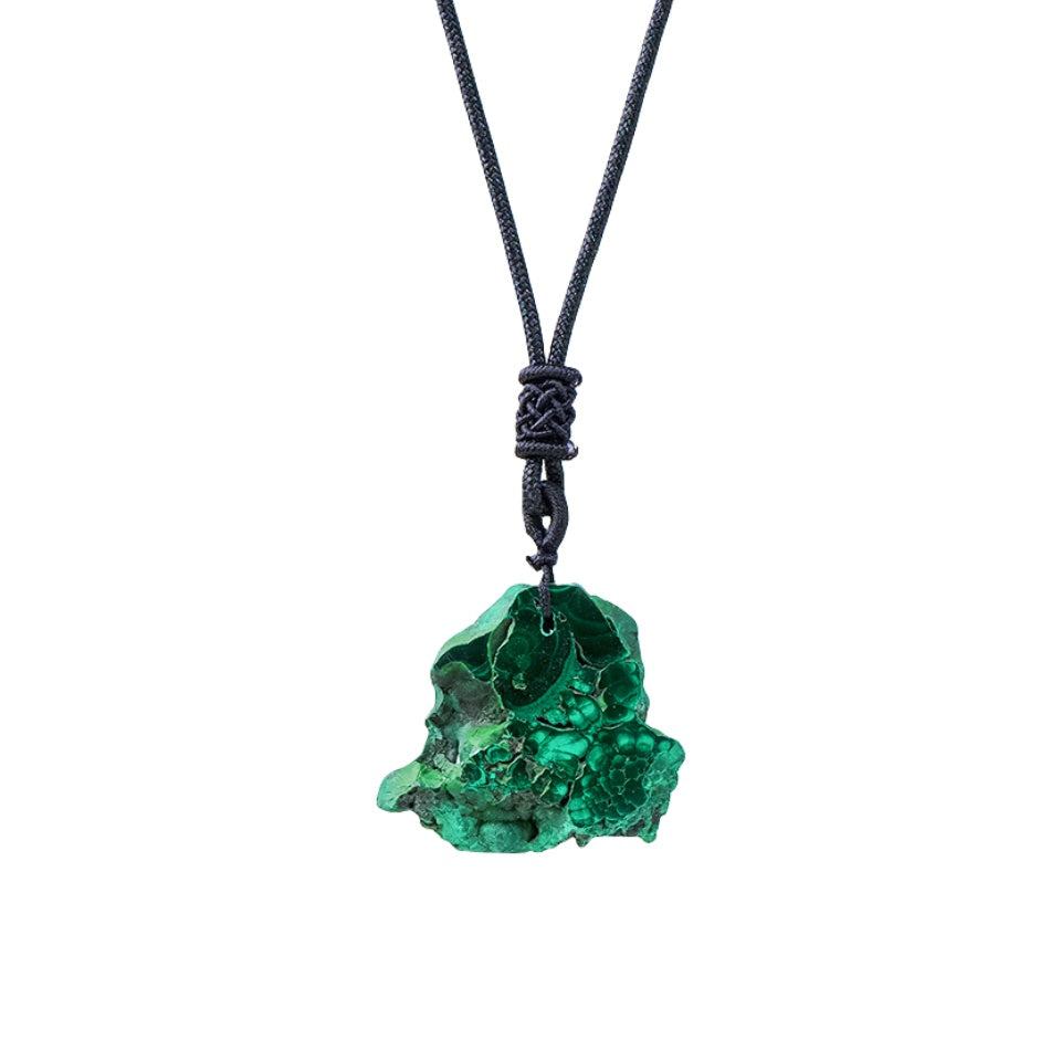 Rough Malachite Piece Pendant Necklace GEMROCKY-Jewelry-GEMROCKY