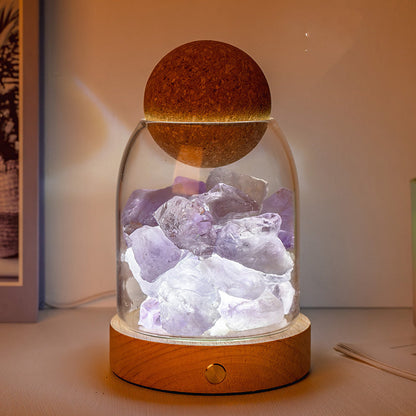 Rough Stone Diffuser Aromatherapy Bedside Wood Lamp Home Ornaments GEMROCKY-Decoration-Amethyst-GEMROCKY