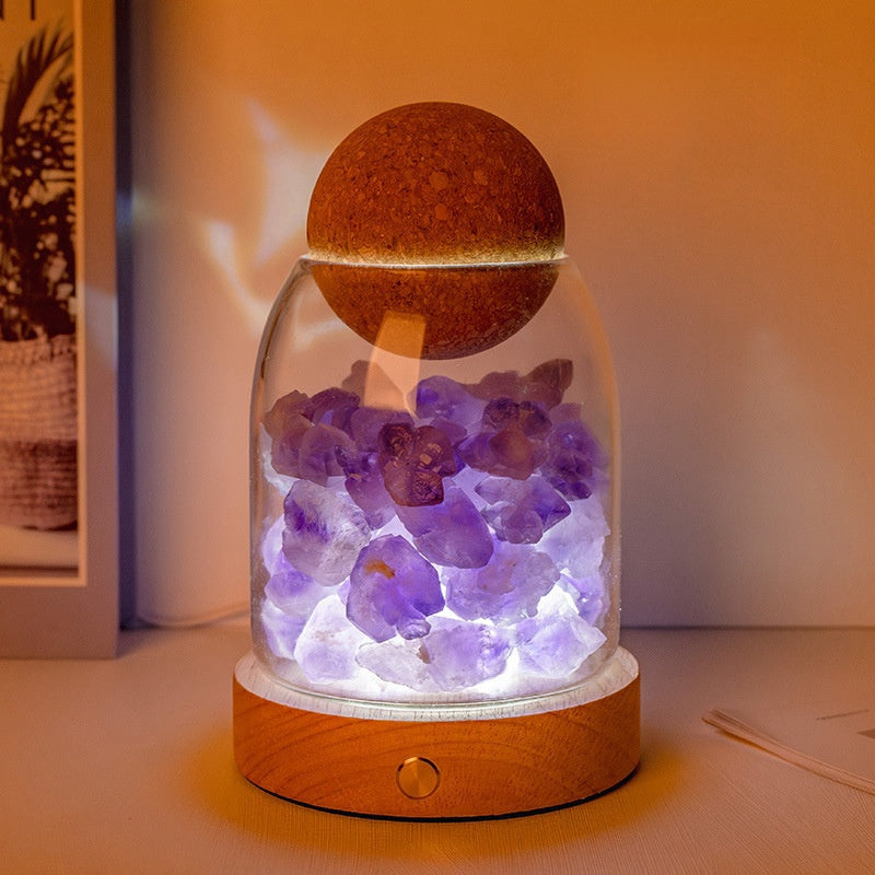 Rough Stone Diffuser Aromatherapy Bedside Wood Lamp Home Ornaments GEMROCKY-Decoration-Amethyst Teeth-GEMROCKY