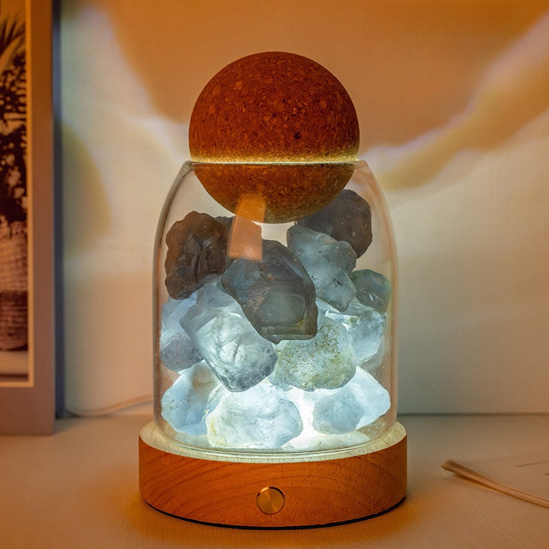 Rough Stone Diffuser Aromatherapy Bedside Wood Lamp Home Ornaments GEMROCKY-Decoration-Celestite-GEMROCKY