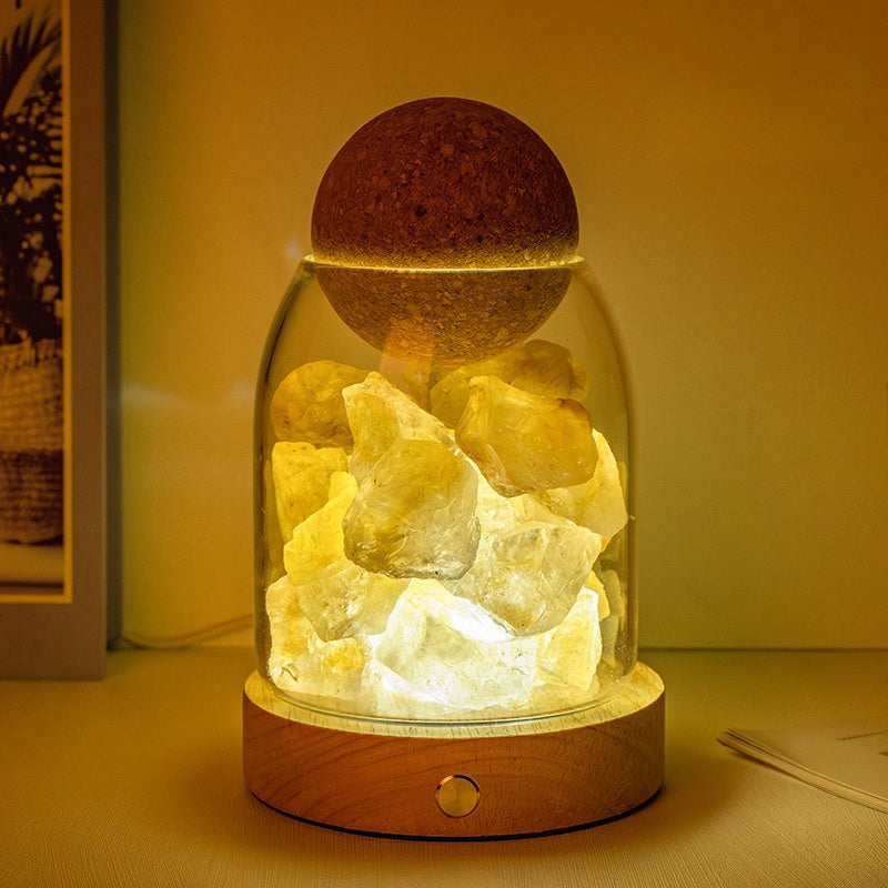 Rough Stone Diffuser Aromatherapy Bedside Wood Lamp Home Ornaments GEMROCKY-Decoration-Citrine-GEMROCKY