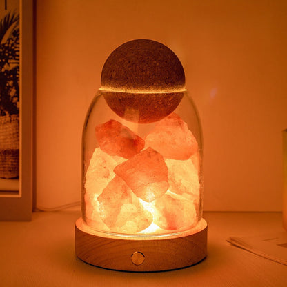 Rough Stone Diffuser Aromatherapy Bedside Wood Lamp Home Ornaments GEMROCKY-Decoration-Orange Salt Stone-GEMROCKY