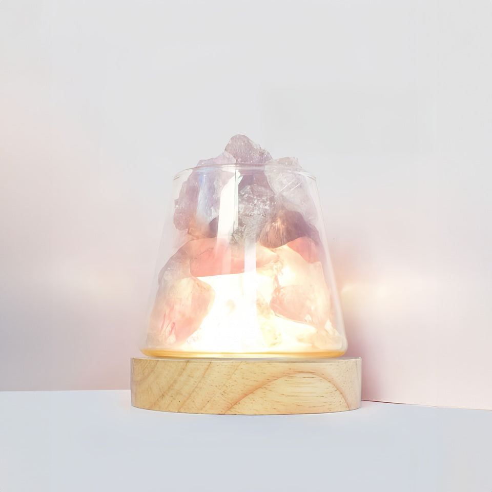 Rough Stone Diffuser Aromatherapy Wood Lamp Home Decor Ornaments GEMROCKY-Decoration-Rose Quartz-GEMROCKY