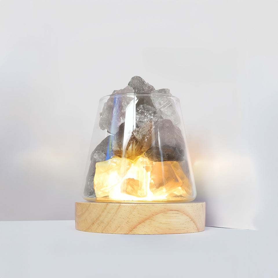 Rough Stone Diffuser Aromatherapy Wood Lamp Home Decor Ornaments GEMROCKY-Decoration-Smoky Quartz-GEMROCKY