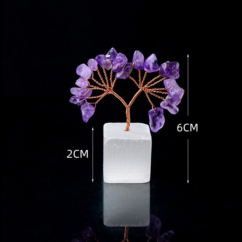 Selenite Base Crystal Chips Lucky Gem Trees GEMROCKY-Decoration-Amethyst-GEMROCKY