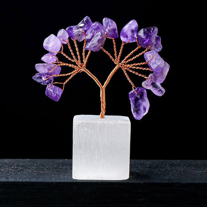 Selenite Base Crystal Chips Lucky Gem Trees GEMROCKY-Decoration-Amethyst-GEMROCKY