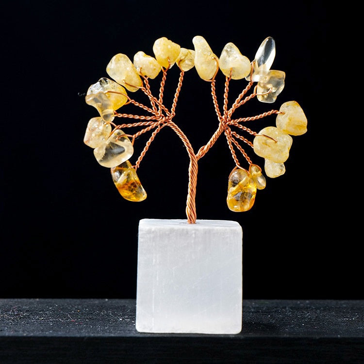 Selenite Base Crystal Chips Lucky Gem Trees GEMROCKY-Decoration-Citrine-GEMROCKY