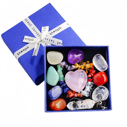 Seven Chakra 11pcs Crystal Stones Small Gift Box Meditation Set GEMROCKY-Decoration-GEMROCKY