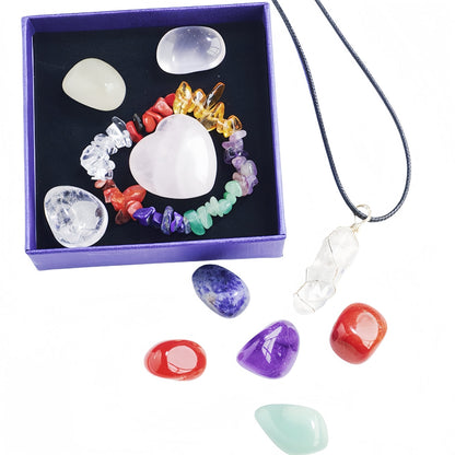 Seven Chakra 11pcs Crystal Stones Small Gift Box Meditation Set GEMROCKY-Decoration-GEMROCKY