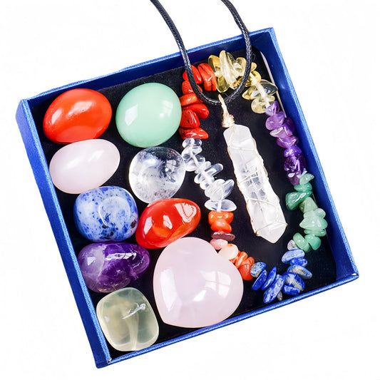 Seven Chakra 11pcs Crystal Stones Small Gift Box Meditation Set GEMROCKY-Decoration-GEMROCKY