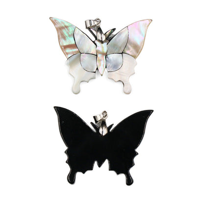 Shiny Abalone Shell Butterfly Pendant Necklaces GEMROCKY-Jewelry-GEMROCKY