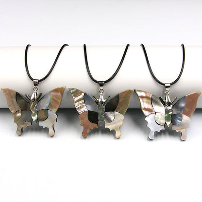 Shiny Abalone Shell Butterfly Pendant Necklaces GEMROCKY-Jewelry-GEMROCKY