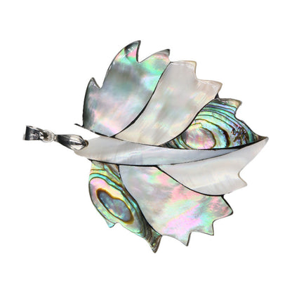 Shiny Abalone Shell Life Tree Leaf Pendant Necklaces GEMROCKY-Jewelry-2-GEMROCKY