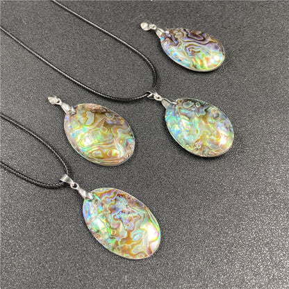 Shiny Abalone Shell Oval Pendant Necklaces GEMROCKY-Jewelry-45-55mm single face-GEMROCKY