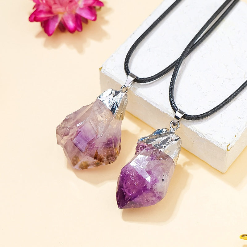 Uraguay Amethyst Pendant Necklaces GEMROCKY-Jewelry-Silver Color-GEMROCKY