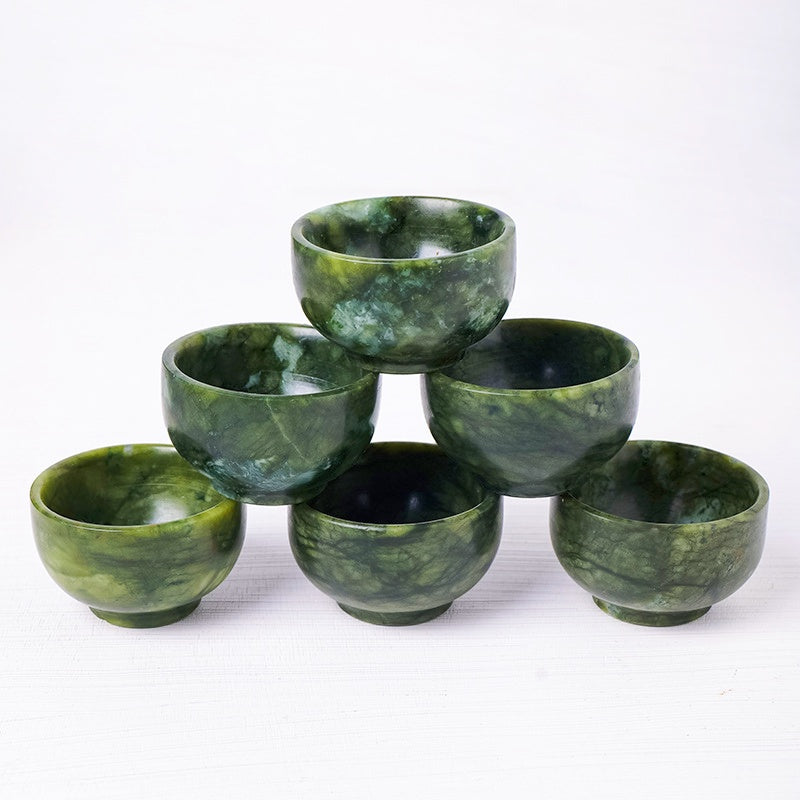 Xiuyu Jade Serpentine Tea Bowl Home Decor Ornaments GEMROCKY-Decoration-GEMROCKY