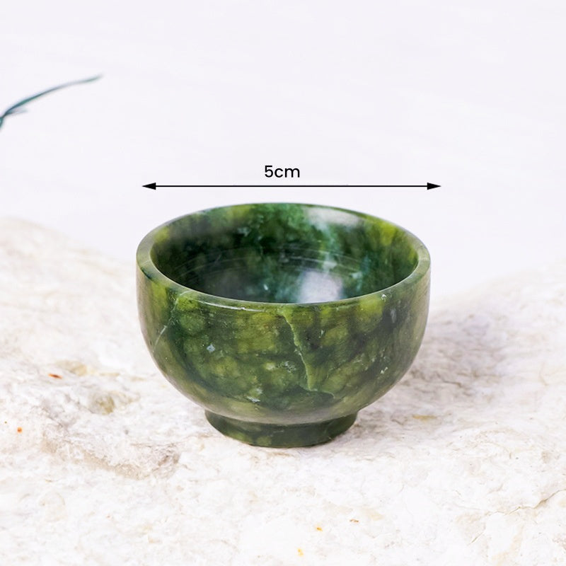 Xiuyu Jade Serpentine Tea Bowl Home Decor Ornaments GEMROCKY-Decoration-GEMROCKY