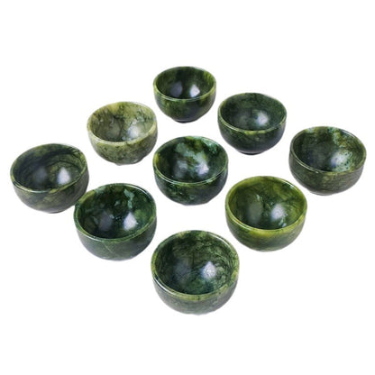 Xiuyu Jade Serpentine Tea Bowl Home Decor Ornaments GEMROCKY-Decoration-GEMROCKY